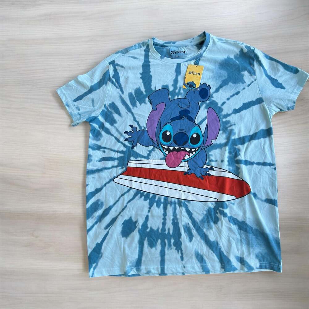 Disney Lilo and Stitch Surfing Blue Tie-Dye T-Shirt